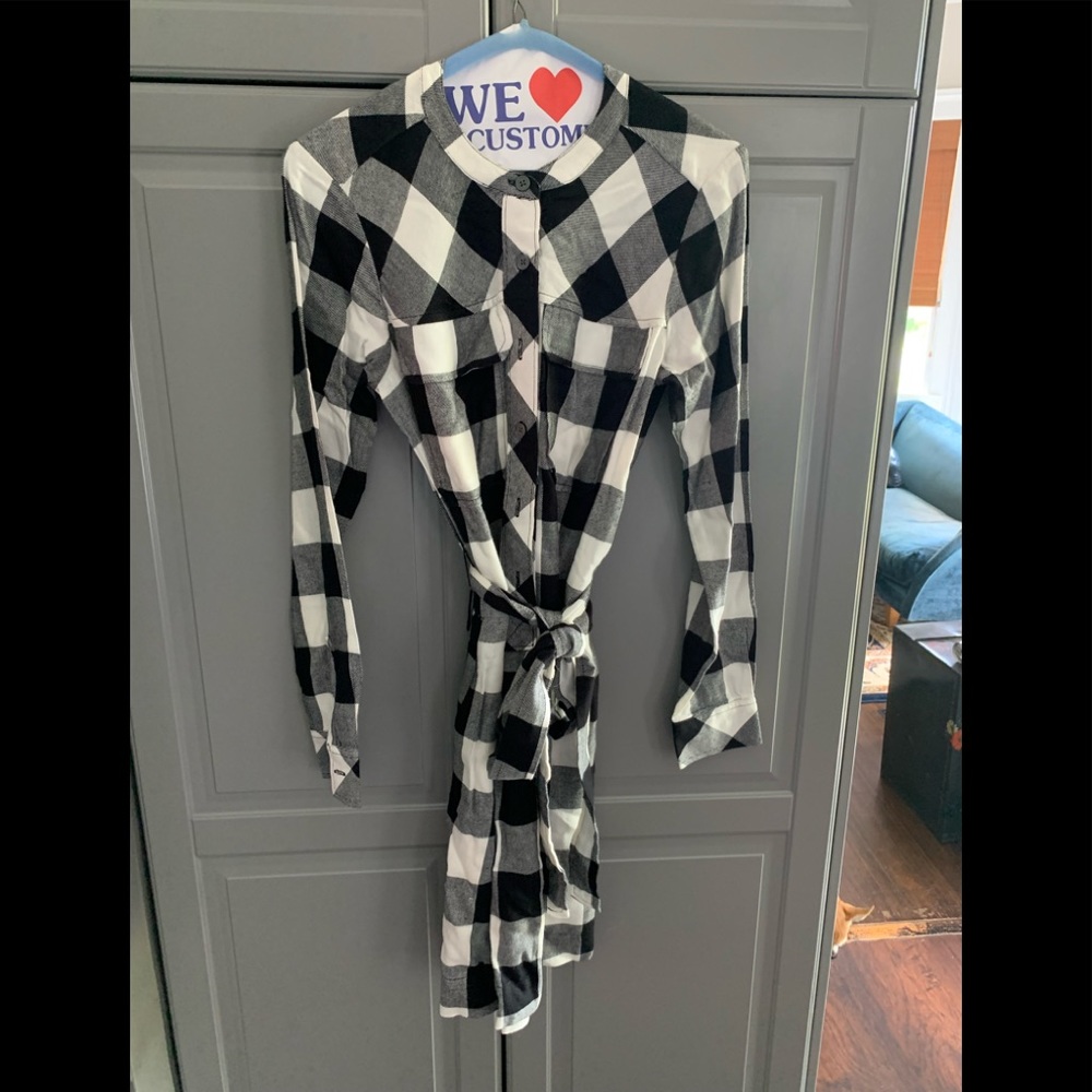 GAP Buffalo Check Flannel Shirt Dress